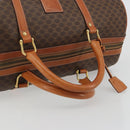 CELINE Macadam Canvas Boston Bag PVC Leather Brown Gold Auth ep14989A-7