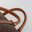 CELINE Macadam Canvas Boston Bag PVC Leather Brown Gold Auth ep14989A-8