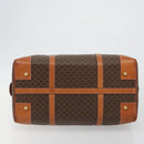 CELINE Macadam Canvas Boston Bag PVC Leather Brown Gold Auth ep14989A-5