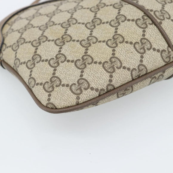 GUCCI GG Supreme Web Sherry Line Tas PVC Beige Goud 68 02 047 Auth ep14991