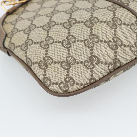 GUCCI GG Supreme Web Sherry Line Tas PVC Beige Goud 68 02 047 Auth ep14991