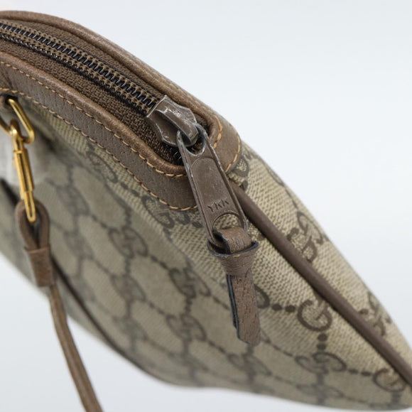 GUCCI GG Supreme Web Sherry Line Tas PVC Beige Goud 68 02 047 Auth ep14991