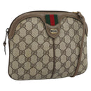 GUCCI GG Supreme Web Sherry Line Tas PVC Beige Goud 68 02 047 Auth ep14991-1