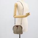 GUCCI GG Supreme Web Sherry Line Tas PVC Beige Goud 68 02 047 Auth ep14991-21