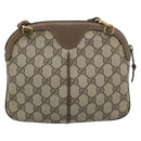 GUCCI GG Supreme Web Sherry Line Tas PVC Beige Goud 68 02 047 Auth ep14991-2