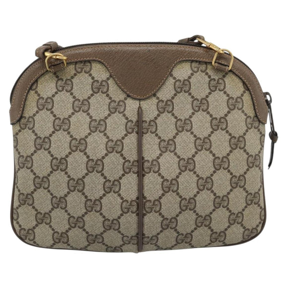 GUCCI GG Supreme Web Sherry Line Tas PVC Beige Goud 68 02 047 Auth ep14991