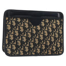 Christian Dior Trotter Canvas Clutch Bag Navy Gold Auth ep14992-1
