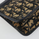 Christian Dior Trotter Canvas Clutch Bag Navy Gold Auth ep14992-11