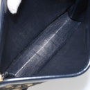 Christian Dior Trotter Canvas Clutch Bag Navy Gold Auth ep14992-12
