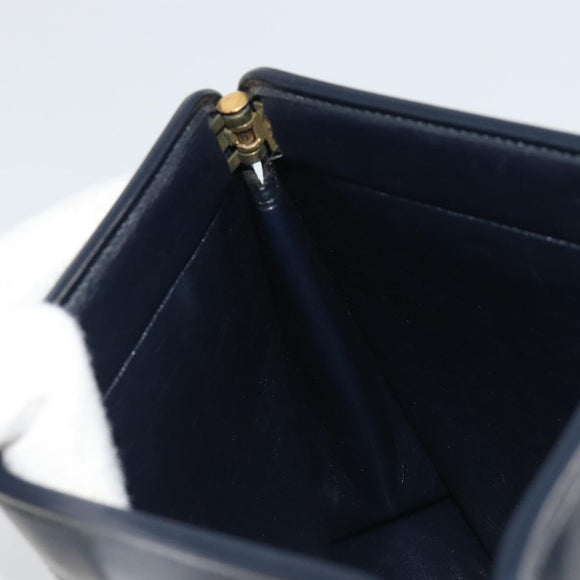 Christian Dior Trotter Canvas Clutch Bag Navy Gold Auth ep14992