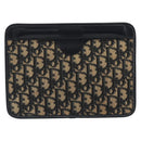 Christian Dior Trotter Canvas Clutch Bag Navy Gold Auth ep14992-2
