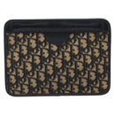 Christian Dior Trotter Canvas Clutch Bag Navy Gold Auth ep14992-3