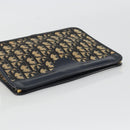 Christian Dior Trotter Canvas Clutch Bag Navy Gold Auth ep14992-6