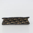 Christian Dior Trotter Canvas Clutch Bag Navy Gold Auth ep14992-7