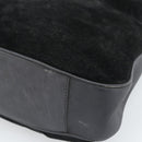 GUCCI Bamboo Shoulder Bag Suede 2way Black Gold 001 1577 2615 Auth ep14993-10