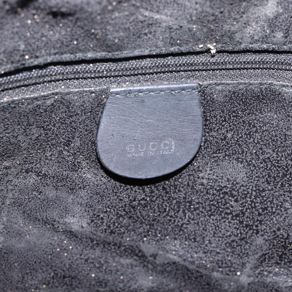 GUCCI Bamboo Shoulder Bag Suede 2way Black Gold 001 1577 2615 Auth ep14993
