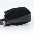 GUCCI Bamboo Shoulder Bag Suede 2way Black Gold 001 1577 2615 Auth ep14993-3