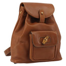 GUCCI Bamboo Backpack Leather Brown Gold 03 2265 0030 Auth ep15002-1