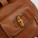 GUCCI Bamboo Backpack Leather Brown Gold 03 2265 0030 Auth ep15002-19