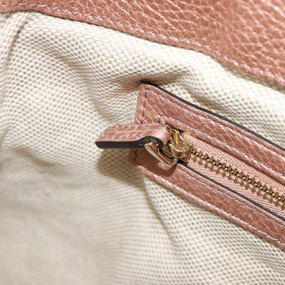 GUCCI Soho Hand Bag Leather 2way Pink Gold 308362 Auth ep15003A