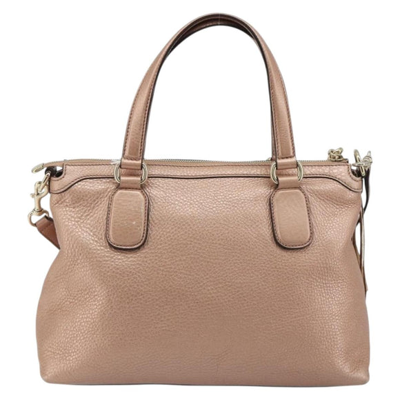 GUCCI Soho Hand Bag Leather 2way Pink Gold 308362 Auth ep15003A