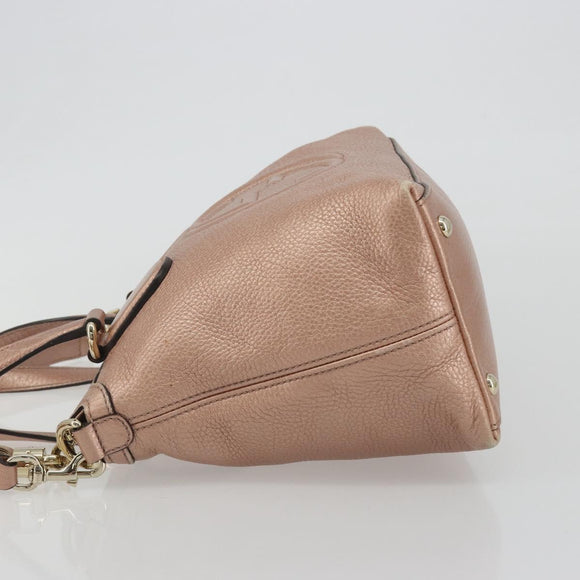 GUCCI Soho Hand Bag Leather 2way Pink Gold 308362 Auth ep15003A