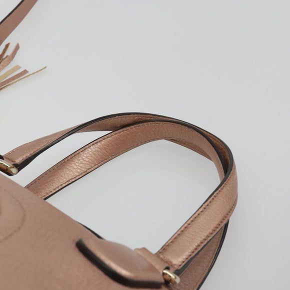 GUCCI Soho Hand Bag Leather 2way Pink Gold 308362 Auth ep15003A