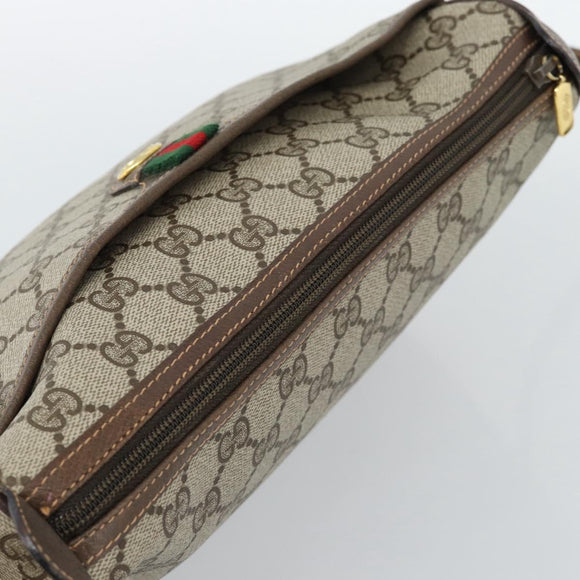 GUCCI GG Supreme Web Sherry Line Bag PVC Beige Gold 89 02 077 Auth ep15007
