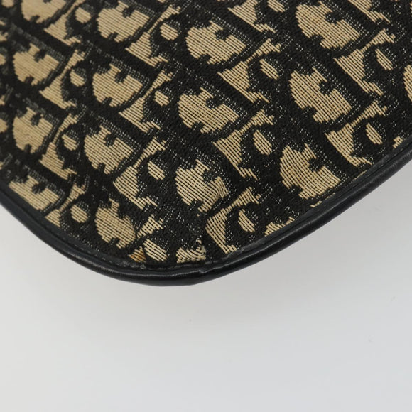 Christian Dior Trotter Canvas Shoulder Bag Navy Gold Auth ep15009