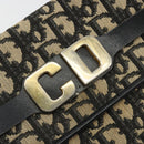 Christian Dior Trotter Canvas Shoulder Bag Navy Gold Auth ep15009-18
