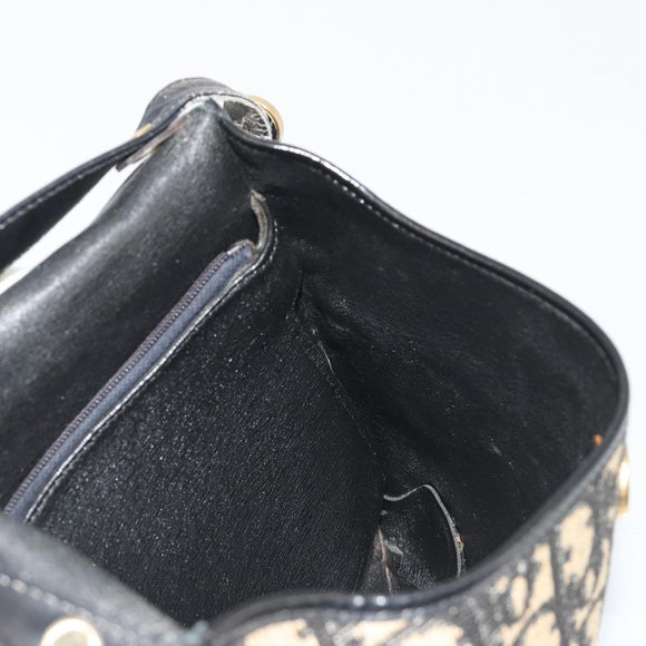 Christian Dior Trotter Canvas Shoulder Bag Navy Gold Auth ep15009