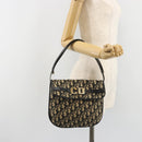Christian Dior Trotter Canvas Shoulder Bag Navy Gold Auth ep15009-22
