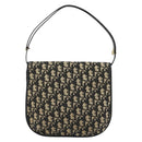 Christian Dior Trotter Canvas Shoulder Bag Navy Gold Auth ep15009-2