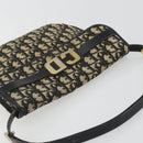 Christian Dior Trotter Canvas Shoulder Bag Navy Gold Auth ep15009-6