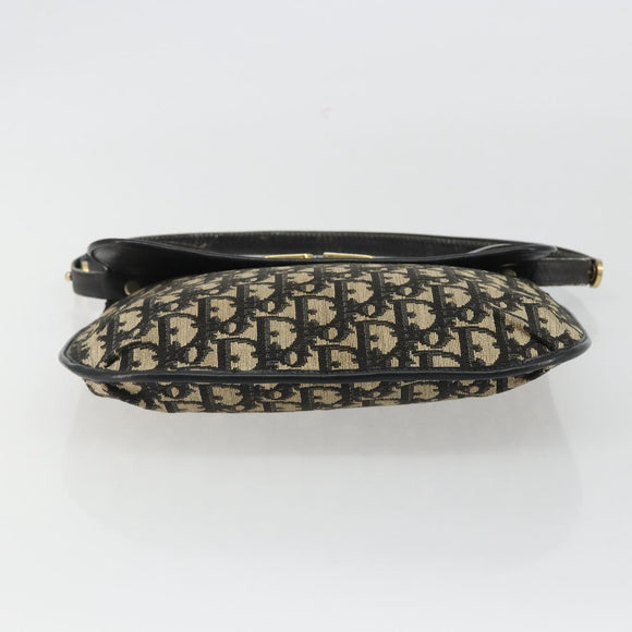 Christian Dior Trotter Canvas Shoulder Bag Navy Gold Auth ep15009