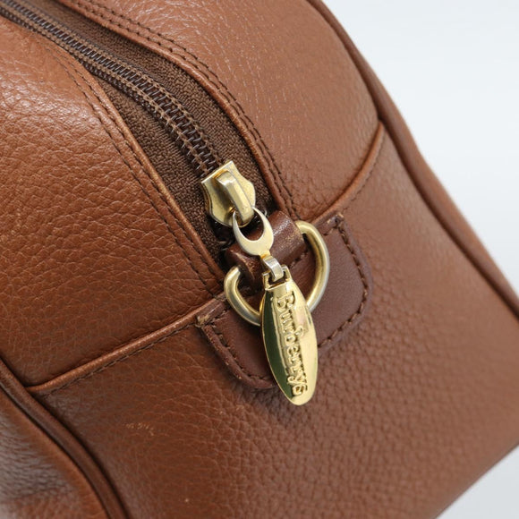 Burberry Handtas Leer Bruin Goud Auth ep15010