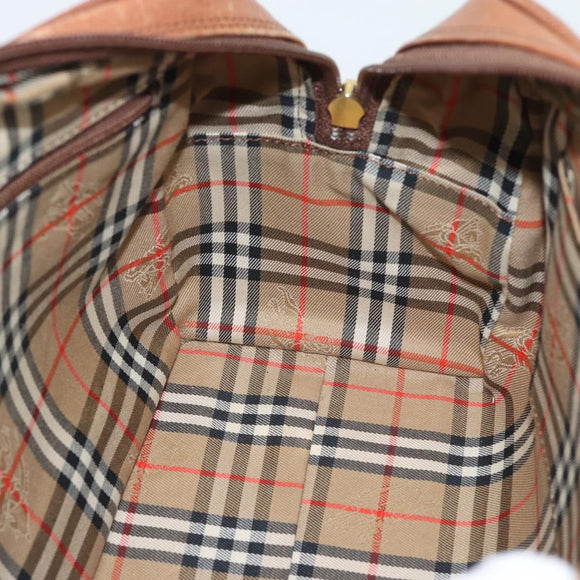 Burberry Handtas Leer Bruin Goud Auth ep15010