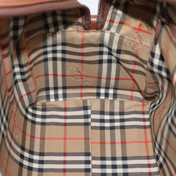 Burberry Handtas Leer Bruin Goud Auth ep15010
