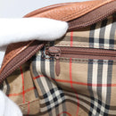 Burberry Handtas Leer Bruin Goud Auth ep15010-19