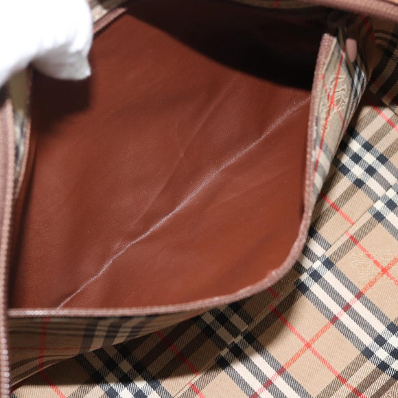 Burberry Handtas Leer Bruin Goud Auth ep15010
