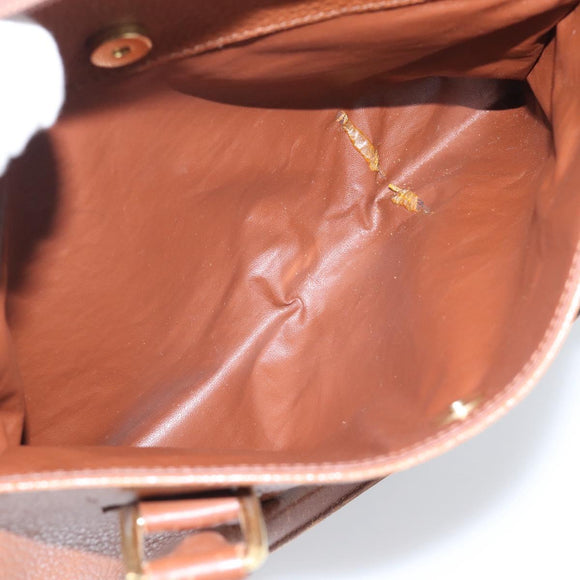 Burberry Handtas Leer Bruin Goud Auth ep15010