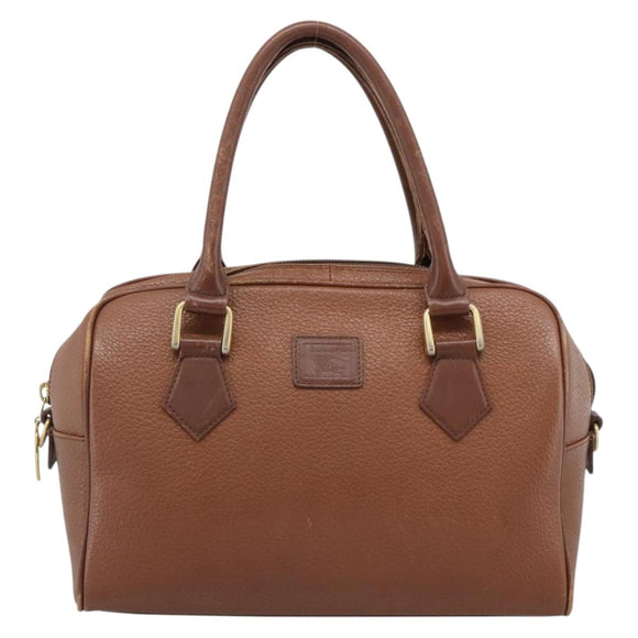 Burberry Handtas Leer Bruin Goud Auth ep15010