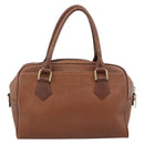 Burberry Handtas Leer Bruin Goud Auth ep15010-2