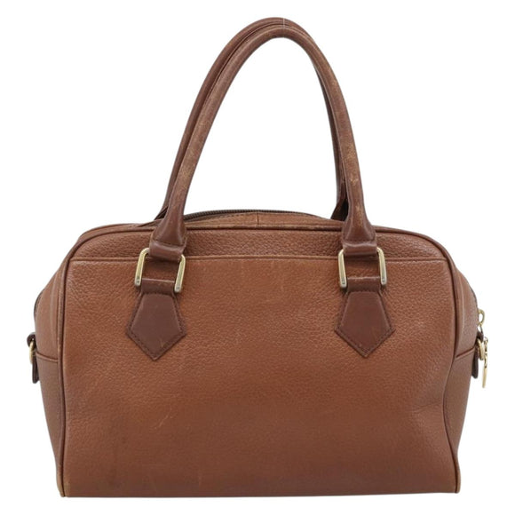 Burberry Handtas Leer Bruin Goud Auth ep15010