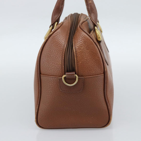 Burberry Handtas Leer Bruin Goud Auth ep15010