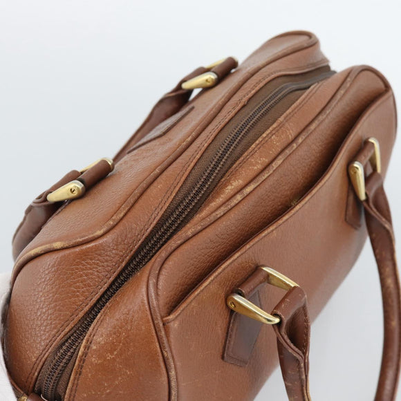 Burberry Handtas Leer Bruin Goud Auth ep15010