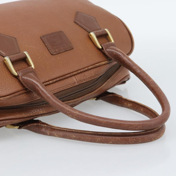 Burberry Handtas Leer Bruin Goud Auth ep15010