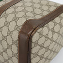GUCCI GG Supreme Web Sherry Line Boston Bag PVC Beige Gold Auth ep15012-9