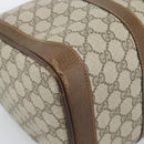 GUCCI GG Supreme Web Sherry Line Boston Bag PVC Beige Gold Auth ep15012-14