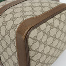 GUCCI GG Supreme Web Sherry Line Boston Bag PVC Beige Gold Auth ep15012-15